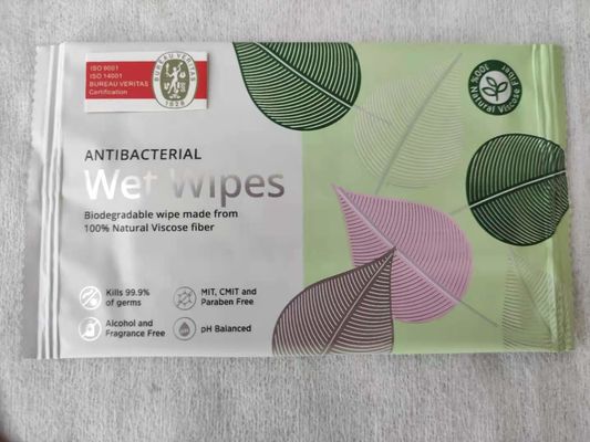 Biodegradable противобактериологическое влажное обтирает волокно вискозы 100% естественное
